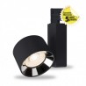 Spot LED sur Rail avec Adaptateur 3 allumages Noir 20W 3000°K GARANTIE 5 ANS
