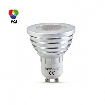 Ampoule LED GU10 Spot 3W RGB + Télécommande