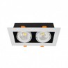 SPOT CARDAN LED BLANC ORIENTABLE 2X10 WATT 3000K 2X800 LM BOITE