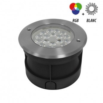 Spot LED Encastrable Sol Rond 9W RGB+W Inox 304 - Global Distribution  Technology Mali