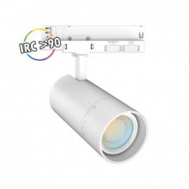 Spot LED sur Rail avec Adaptateur 3 allumages Blanc 25/30/35W CCT Angle ajustable