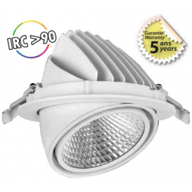 Spot LED Escargot Rond Inclinable et Orientable 35W 4000K IRC90 - Garantie 5 ans