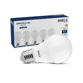 Ampoule LED E27 Bulb 7W 4000K 180° - Pack de 5