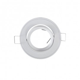 Support plafond Rond Inclinable Blanc Ø86 mm