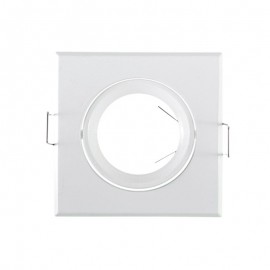 Support plafond Carré Inclinable Blanc 84 x 84 mm